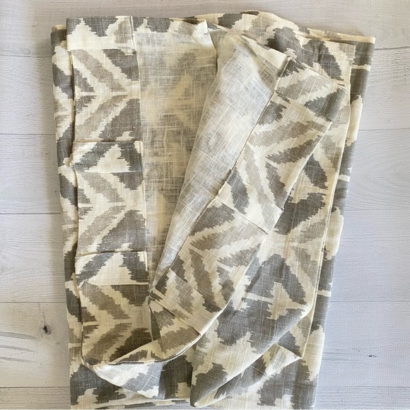 West Elm Linen Blend Curtains Grey Cream 48x84 Set of two - Picture 4 of 5